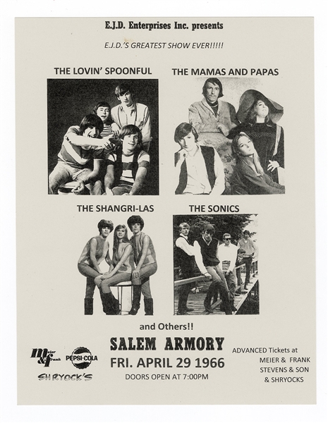 Lovin Spoonful and The Mamas and the Papas Original 1966 Concert Handbill