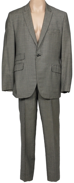 James Brown Owned and Worn Black & White Herringbone Two-Piece Suit