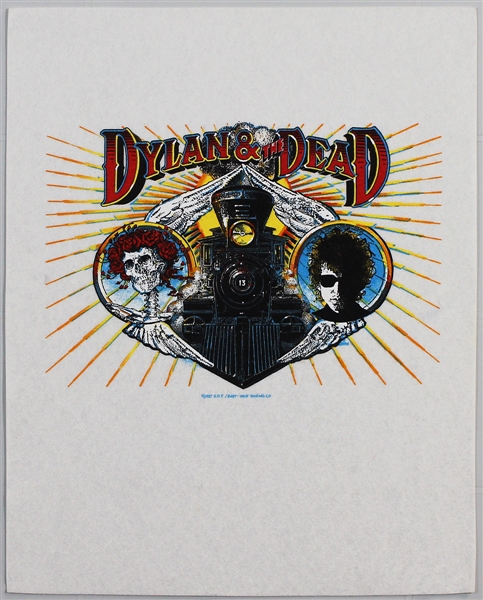 Bob Dylan and The Grateful Dead Original 1987 Concert Poster Pellon