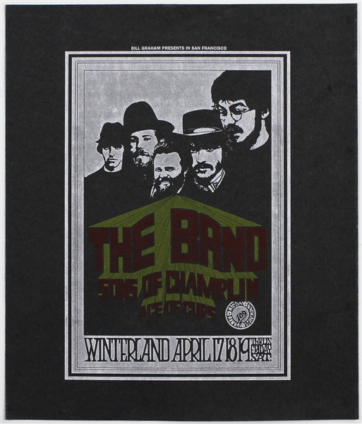 The Band BG #169 1969 Winterland Orginal Bill Graham Concert Pellon 