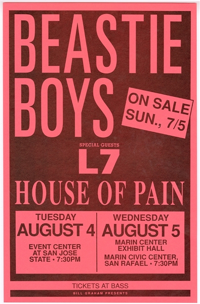 Beastie Boys Original Concert Poster