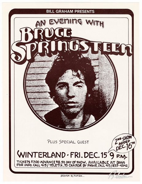 Bruce Springsteen Original Randy Tuten Signed Concert Poster