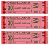 George Harrison 1974 North American Tour Unused Concert Tickets