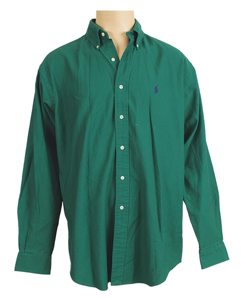 Michael Jackson Worn Tompkins & Bush Custom Ralph Lauren Long-Sleeved Green Shirt  