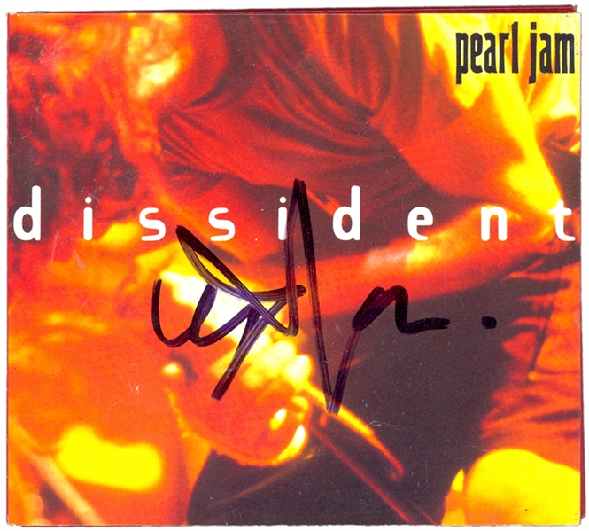 Pearl Jam "Dissident" CD Cover Signed by Eddie Vedder