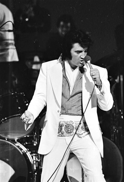 Lot Detail - Elvis Presley 1972 Las Vegas Hilton Stage Worn Bill Below ...