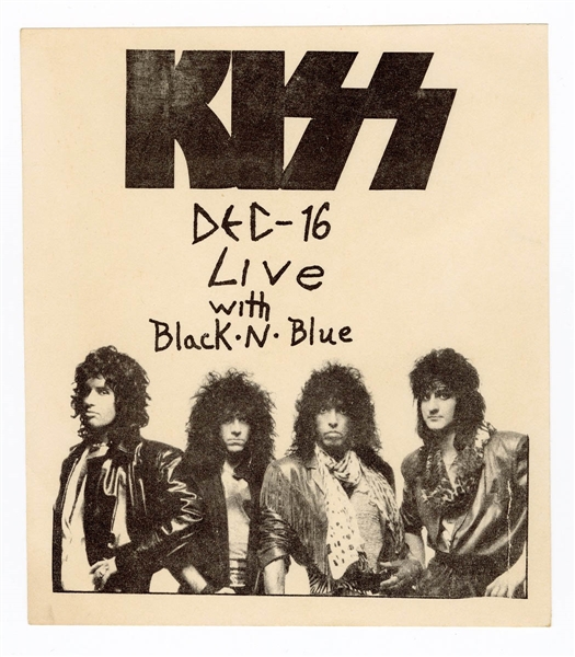 KISS and Black N Blue Original 1985 Concert Handbill 