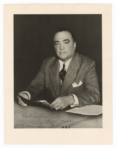 J. Edgar Hoover Signed Photograph JSA Authentication    