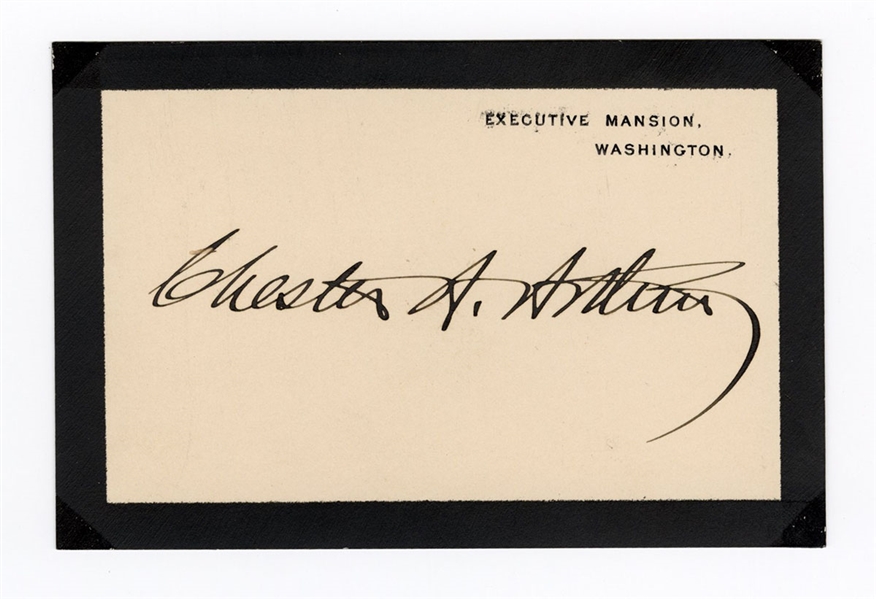 Chester A. Arthur Signed White House Card JSA LOA    