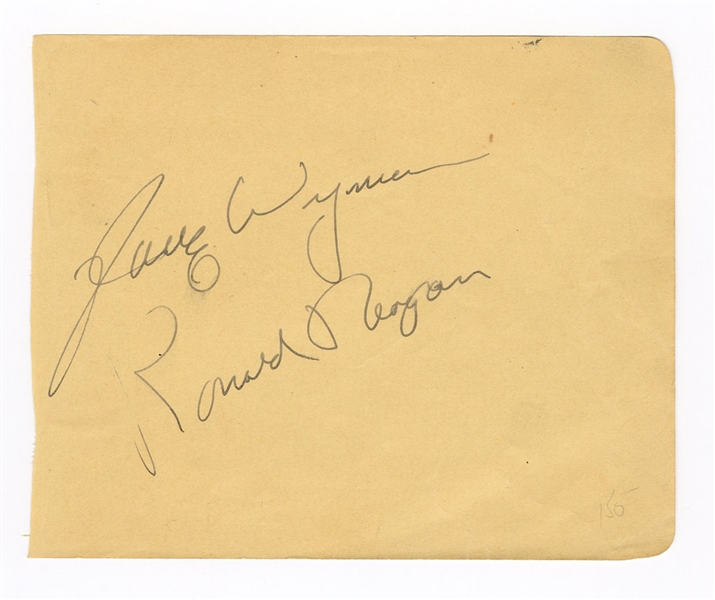 Ronald Reagan and Jane Wyman Signed Album Page JSA LOA 