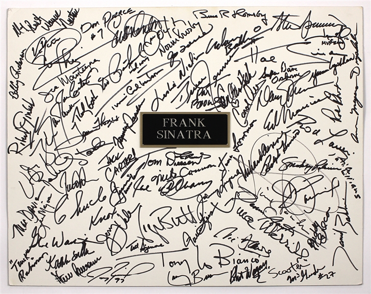 Frank Sinatra Golf Outing Incredible Signed Poster 60+ Sports/Celebrities Signatures (Jack Lemmon, Smokey Robinson, Vida Blue, Lee Majors, Pat Boone, Bruce Jenner) JSA Guarantee