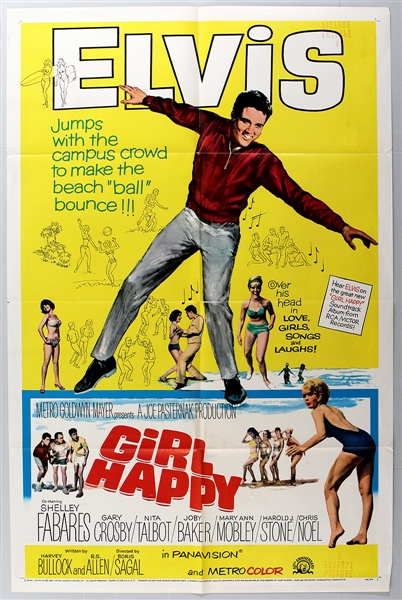 Elvis Presley  Original "Girl Happy" One Sheet Movie Poster