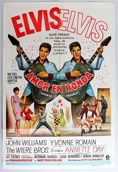Elvis Presley Original Mexican "Double Trouble" ("Amor en Ronda") Movie Poster