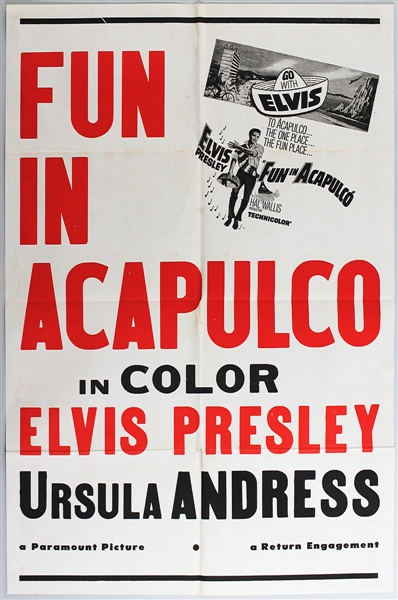 Elvis Presley Original "Fun In Acapulco" One Sheet Movie Poster