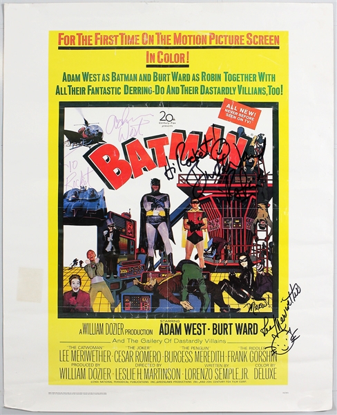"Batman" Movie Poster Signed by Adam West, Burt Ward and Lee Meriwether