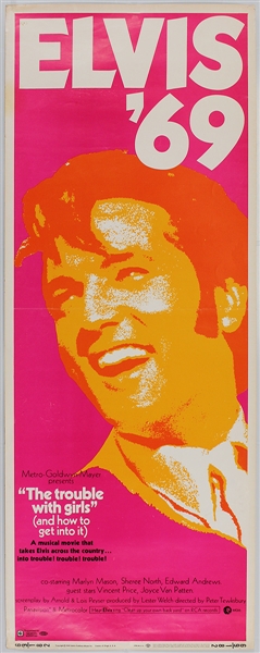 Elvis Presley Elvis 69 "The Trouble With Girls" Original Insert Movie Poster