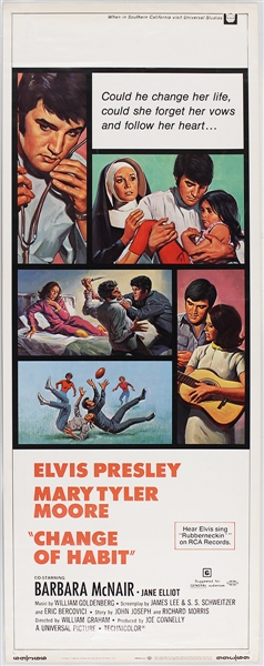 Elvis Presley "Change of Habit" Original Insert Movie Poster