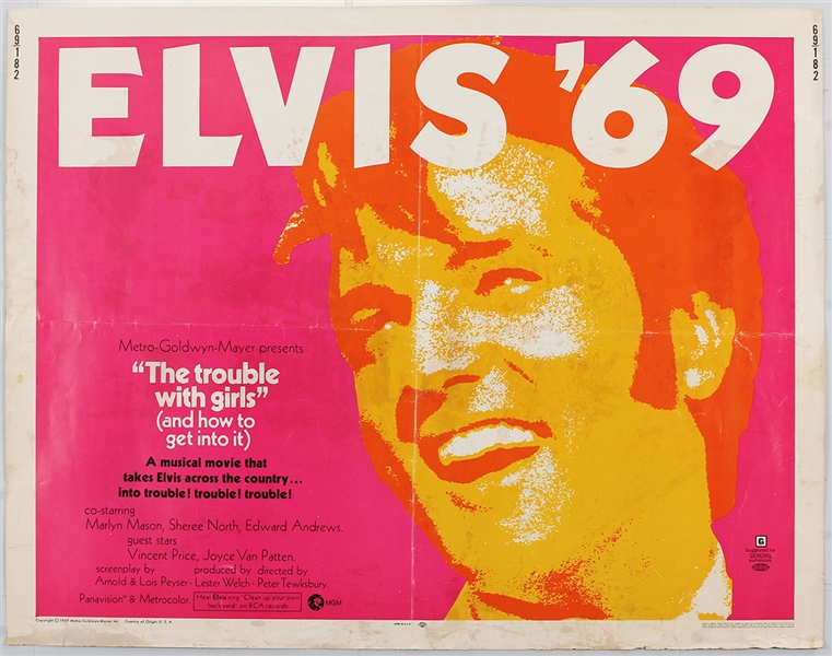 Elvis Presley Elvis 69 "The Trouble With Girls" Original Half-Sheet Movie Poster