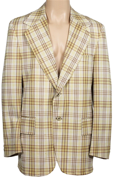 Marvin Gaye Owned and Worn Yellow and Brown Plaid Jacket