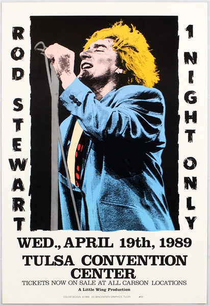 Rod Stewart Original 1989 Concert Poster