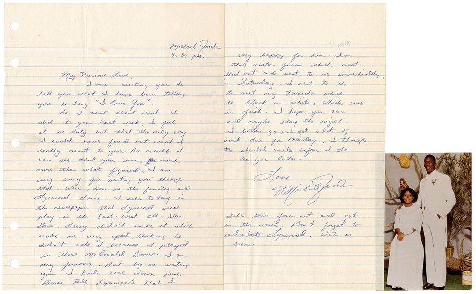 Michael Jordan Handwritten & Signed College Love Letter with Original Photograph JSA LOA
