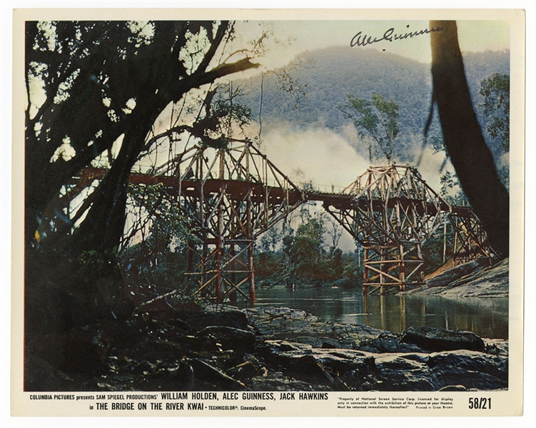 Alec Guinness Signed Original “Bridge Over The River Kwai” Lobby Card (1958) JSA Authentication