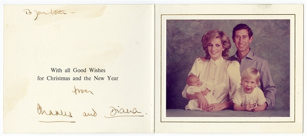 Princess Diana and Prince Charles Signed Christmas Card JSA LOA