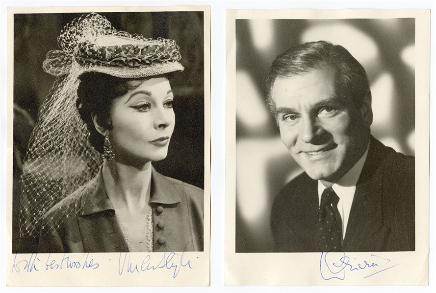 Vivien Leigh and Laurence Olivier Signed Photographs JSA LOA