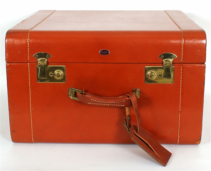 James Brown Owned and Used Large Leather Travel Case