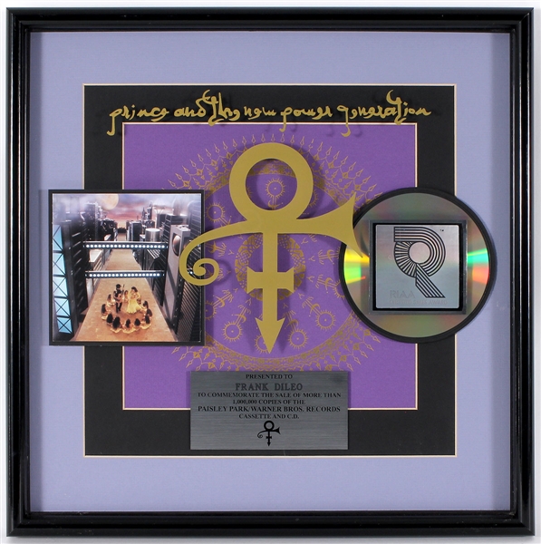 Prince & The New Power Generation "Symbol" Original RIAA Platinum Cassette and C.D. Award Presented to Frank DiLeo