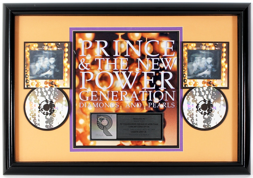Prince & The New Power Generation "Diamonds and Pearls" Original RIAA Multi-Platinum Cassette and C.D. Award Presented to Frank DiLeo