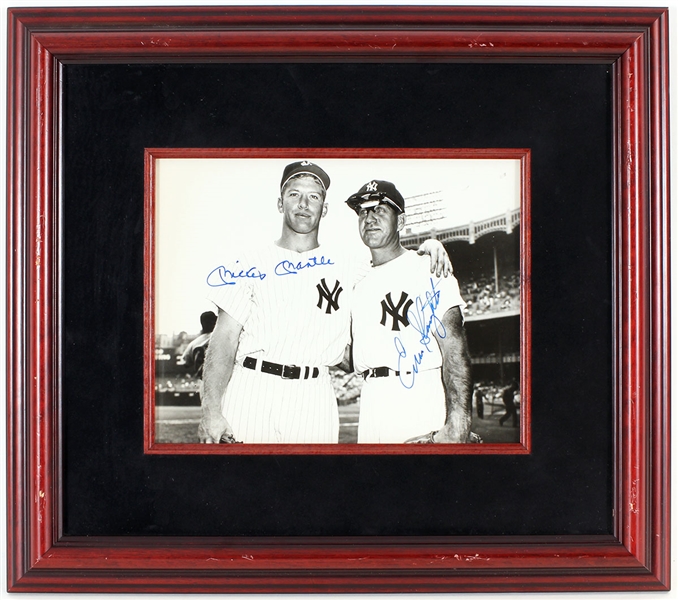 Mickey Mantle and Enos Slaughter Signed Photograph JSA LOA