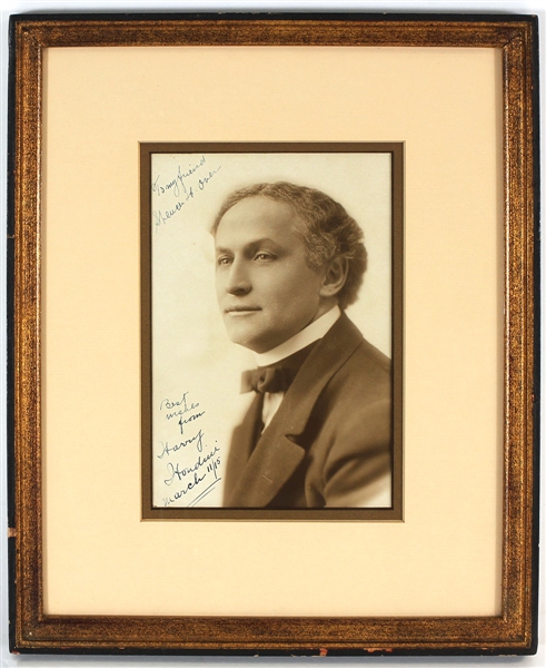 Harry Houdini Signed & Inscribed Original Photograph JSA LOA