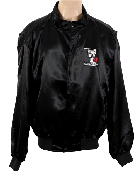 Leonard Duran "Uno Mas" Mirage Las Vegas Black Satin Jacket Owned by Frank DiLeo
