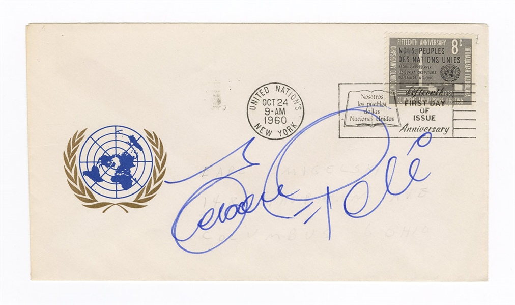Pele Signed First Day Cover JSA Authentication    