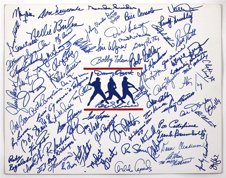 Baseball All Stars/Hall of Fame Signed Poster Board 70+ Signatures (Yogi Berra, Duke Snider, Bob Feller, Sparky Anderson, Tog McGraw, Steve Carlton) JSA Guarantee