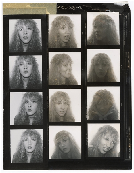 Stevie Nicks Original Fleetwood Mac “Live” Album Head Shot Contact Sheets from the Collection of Larry Vigon