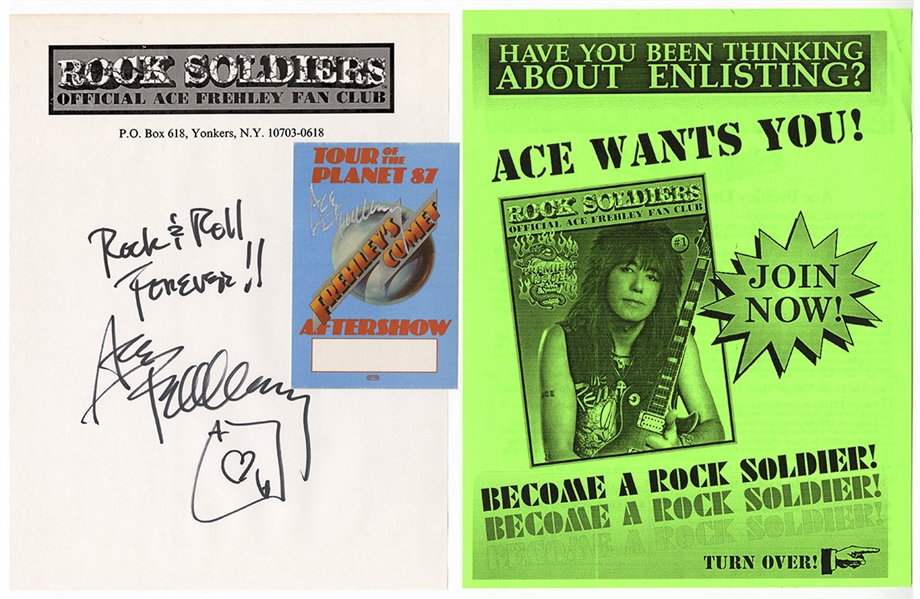 KISS Ace Frehley  Twice-Signed Fan Club Archive
