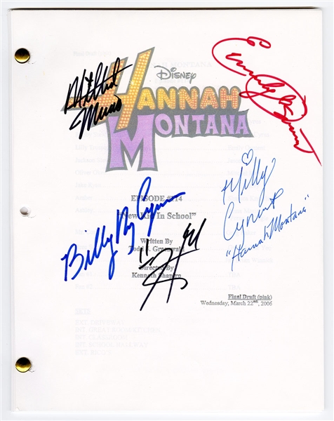 "Hannah Montana" Original Script Signed by Miley Cyrus and the Cast