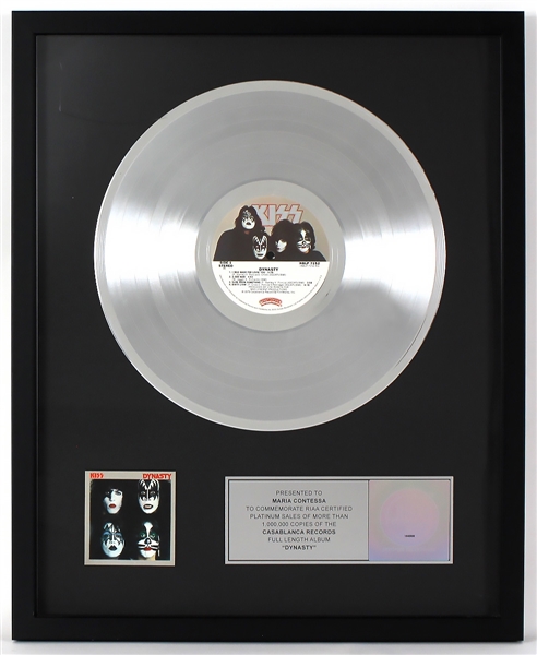 KISS "Dynasty" Original RIAA Multi-Platinum Album Award Presented to and Signed by Maria Contessa