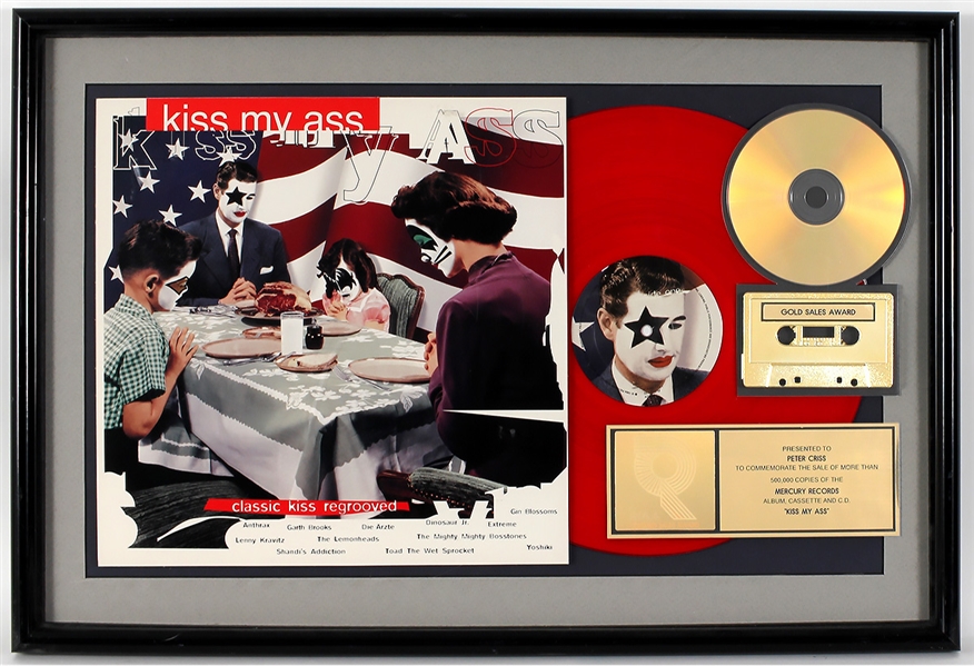 "Kiss My Ass" Original RIAA Gold Album, Cassette and C.D. Award Presented to Peter Criss