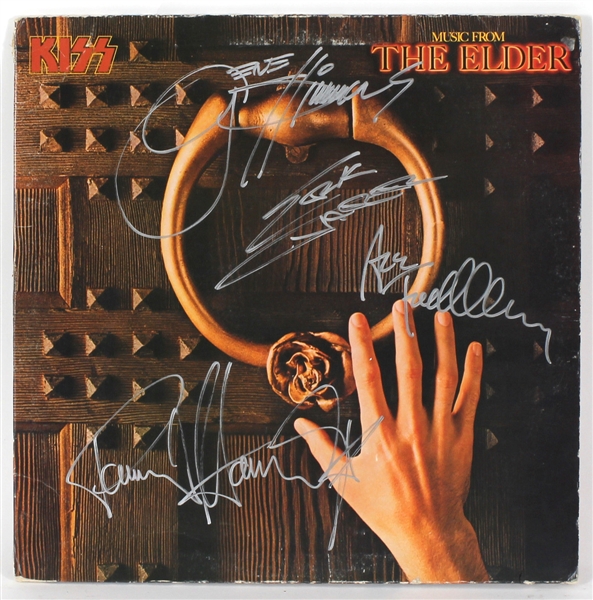 KISS Signed "Music from The Elder" Album Cover