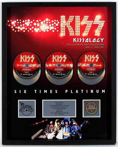 KISS "Kissology The Ultimate KISS Collection Vol. 2 1978-1991" Original RIAA Multi-Platinum 3 DVD Set Award