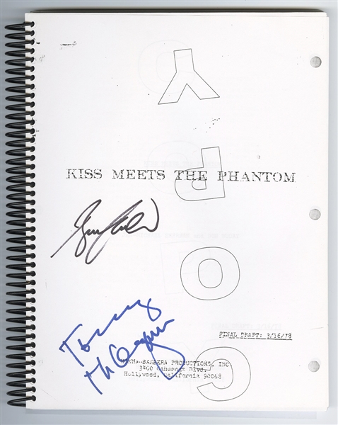 KISS  Gene Simmons and Tommy Thayer Signed "Kiss Meets the Phantom" Original Movie Script