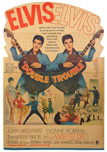 Elvis Presley "Double Trouble" Original Over-Sized Cardboard Movie Theater Display