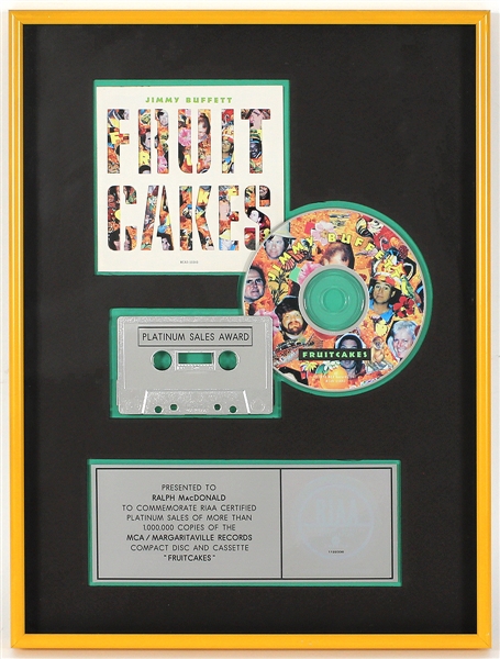 Jimmy Buffett "Fruitcakes" Original RIAA Platinum C.D. and Cassette Award