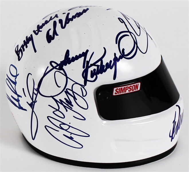 Race Car Driver Greats Signed Mini Helmet: Unser, Sullivan and More