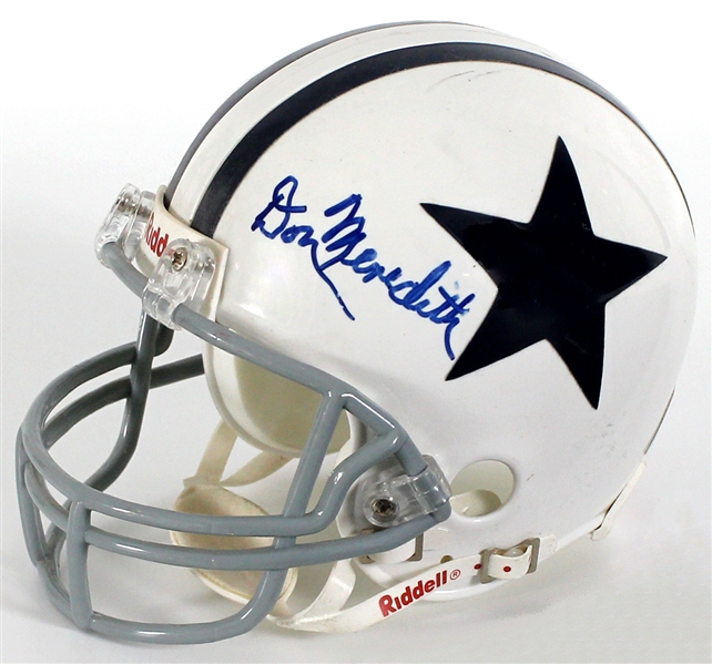 Don Meredith Signed Dallas Cowboys Mini Football Helmet JSA Authenticated