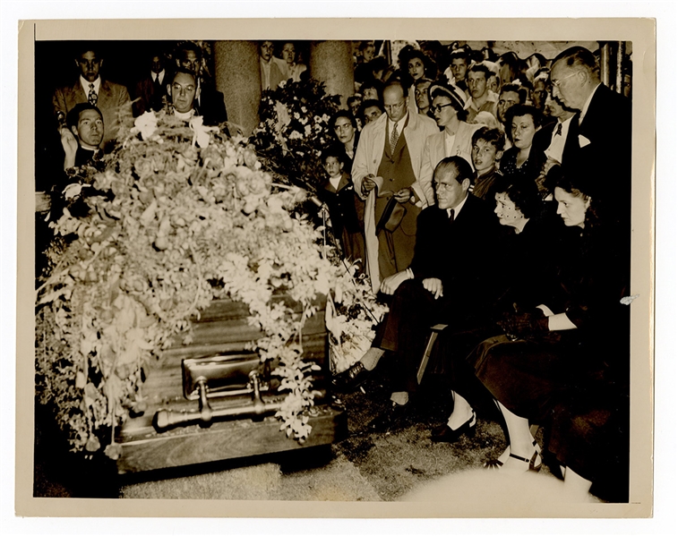Babe Ruth Funeral Original Wire Stamped Photograph