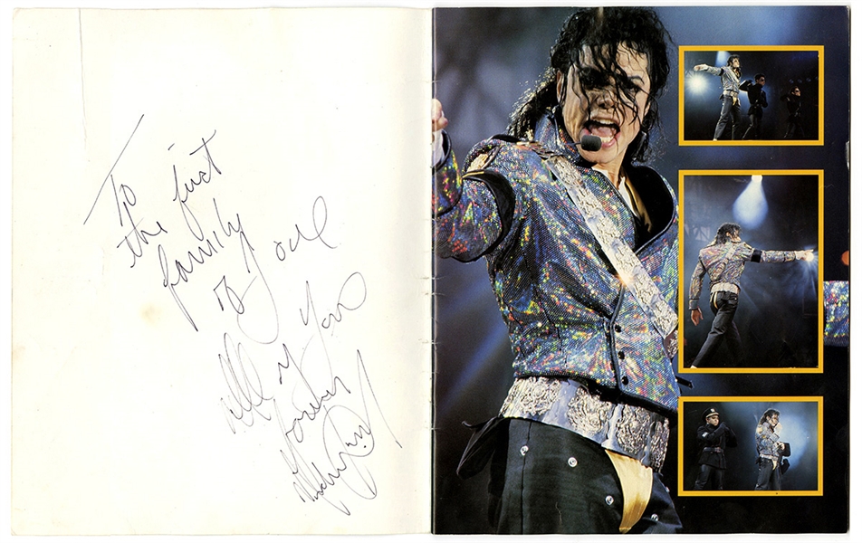 Michael Jackson Signed & Inscribed "Live and Dangerous" Color Picture Book